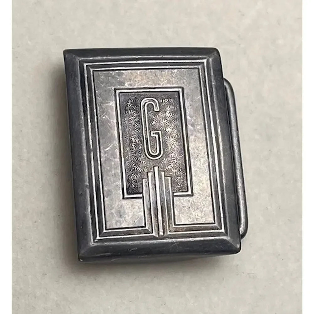 Vintage Hickok Belt Buckle G Hickok Plate Silver Tonen 1